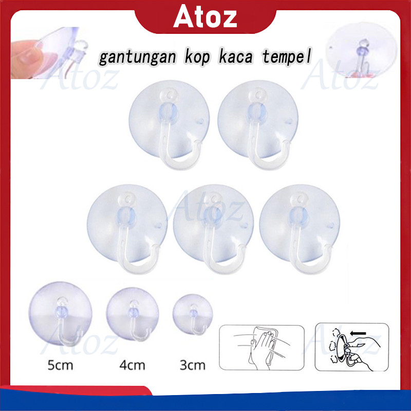 12 pcs gantungan kop kaca tempel/gantungan kop kaca tempel besar/tempelan karet bening/gantungan tem