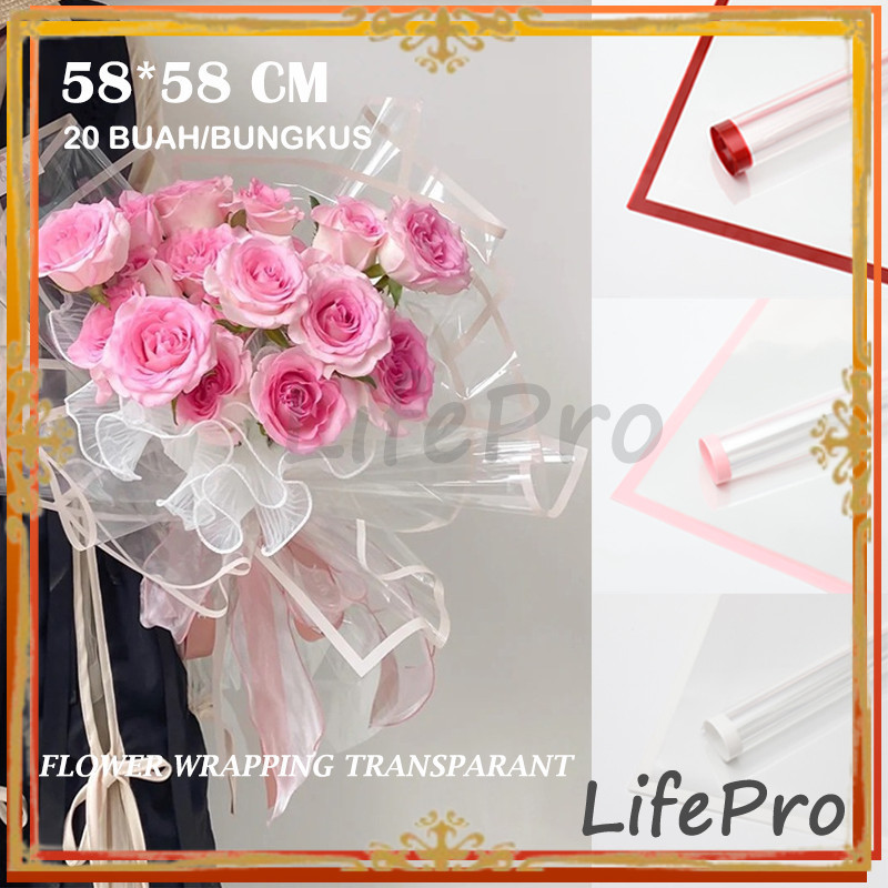 

Flower Wrapping Transparant Line Color / Kertas Buket Bunga Cellophane / Buket Bunga