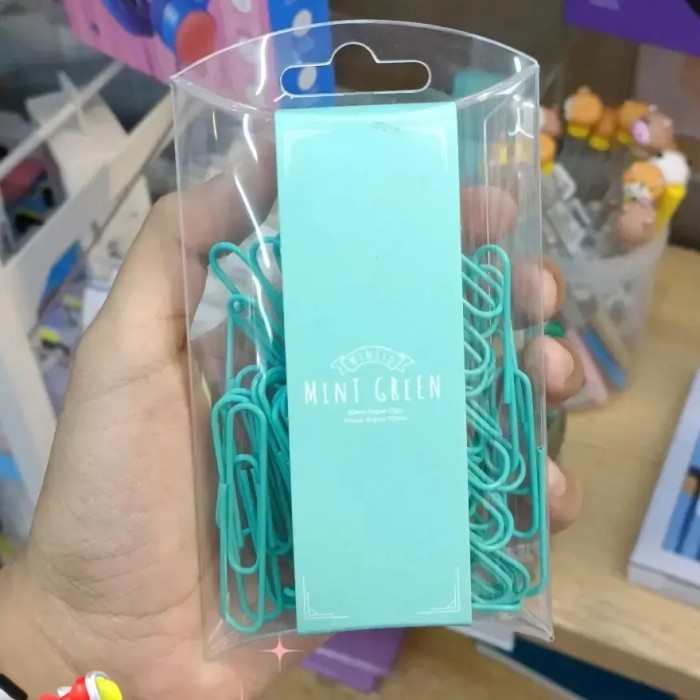 

miniso Mint green paper clip klip kertas