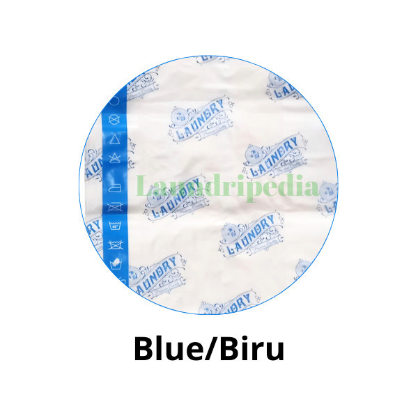 ✨TERLARIS ✨Plastik Jinjing 3 Jari Laundry Print/Sablon - Blue/Biru, 30