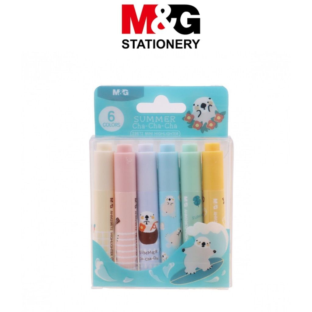 

Highlighter Textliner Mini M&G Summer Chachacha 6 Warna Pastel Penanda Tulis Lucu #AHM29672 – Set ( 6 Warna ) SHESB
