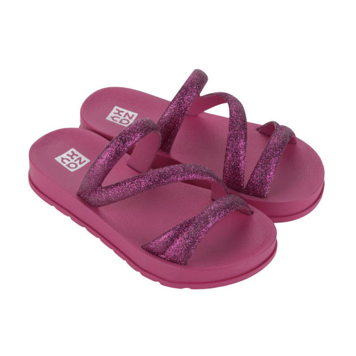 Sandal Slip On Anak Perempuan Zaxy Glitter Kids Pink Fuschia