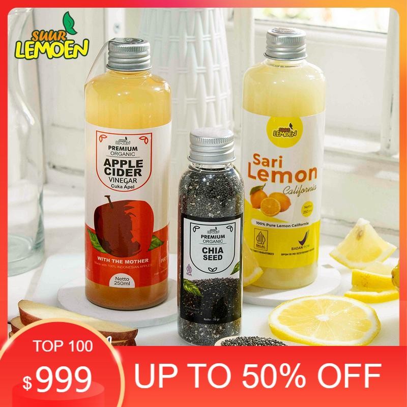 

NORKID HEALTH & BEAUTY BPOM Paket Cuka Apel 250 ml dan Sari Lemon 250 ml Chia 70 gr