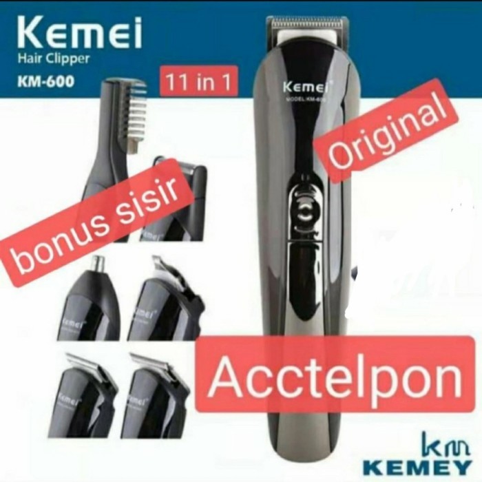 Alat Cukur Rambut Kemei KM 600 Cukur Kumis Jenggot Bulu Hidung Ukir - km 600