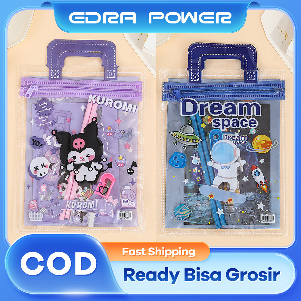 

Set Alat Tulis Lucu 6 in 1 Karakter Kuromi Paket Stationery PVC Kreatif untuk Hadiah Anak-Anak