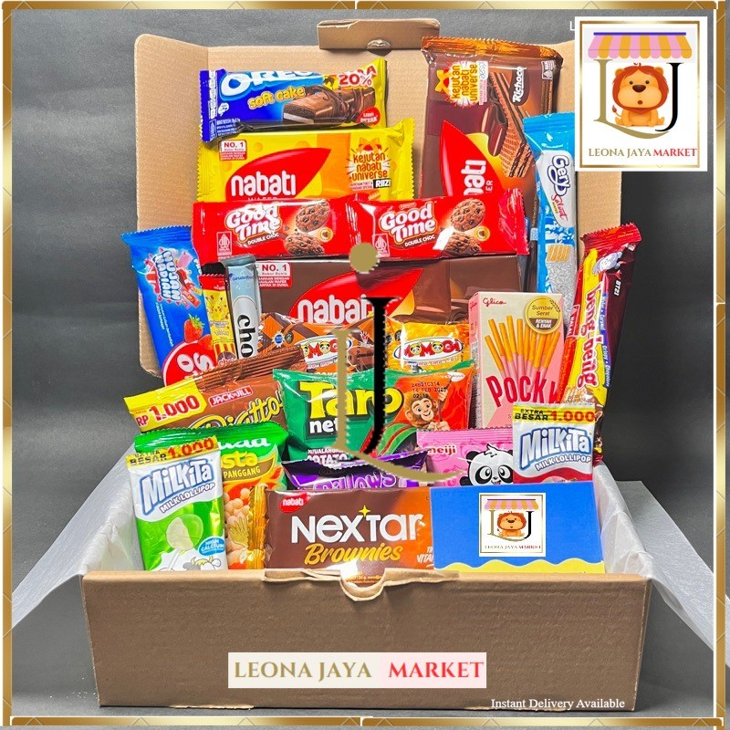 

LJ MARKET HAMPERS SNACK BOX BESAR TYPE A ISI 22 GIFT/KADO ULANG TAHUN/WISUDA/ANNIVERSARY/LEBARAN