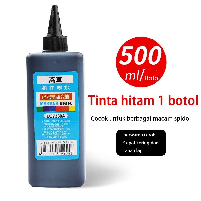 

Tinta spidol papan tulis/Cairan Isi Ulang Markah Isi ulang spidol papan tulis 500ML kapasitas ekstra besar Mudah dihapus