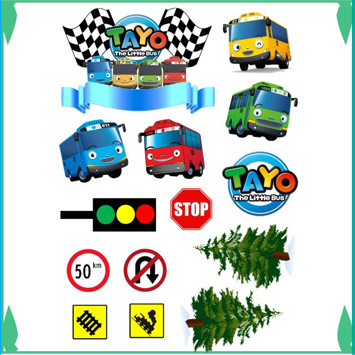 Topper TAYO/Hiasan Kue ULTAH Karakter TAYO Custom - FADHILPRINT