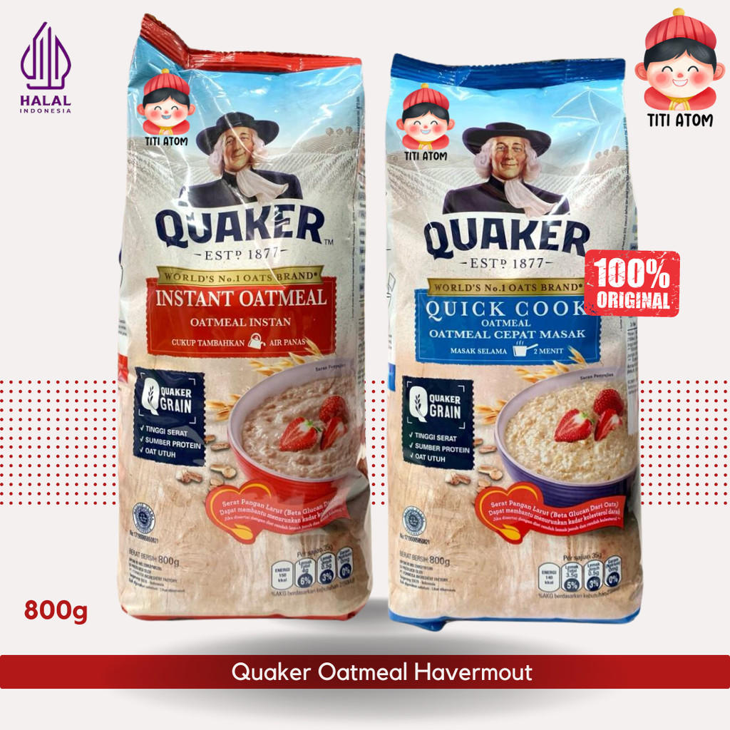 

Quaker Havermout Oatmeal 800gr Instant/Quick Cook