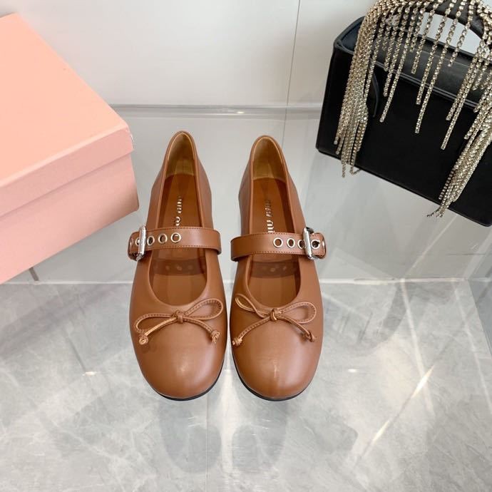 New Counter ORI Miumiu's new round toe single shoe ballet shoes