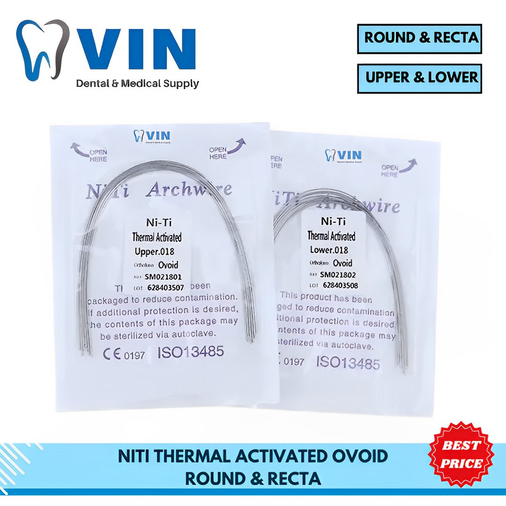 Niti thermal active / activated wire termal round recta upper lower 012 014 016 018 020 16x16 16x22 