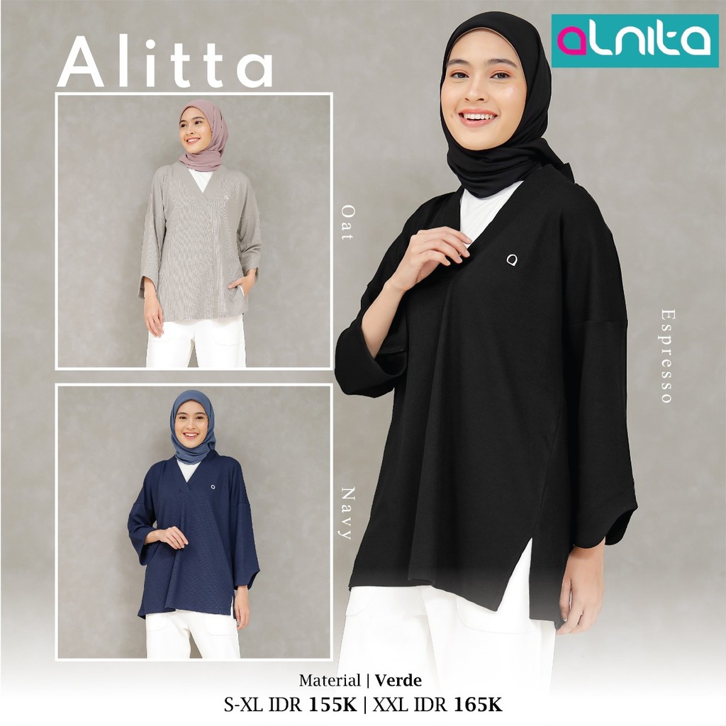 Gallery Muslim Bandung Baju Sweater Wanita Dewasa Alitta by Nibras Original Branded Berkualitas