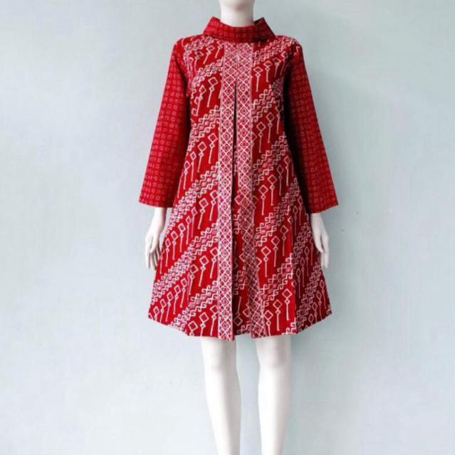 Zendaya Baju batik wanita tunik gipsy hitam pink merah tunik batik model kekinian batik terbaru cant