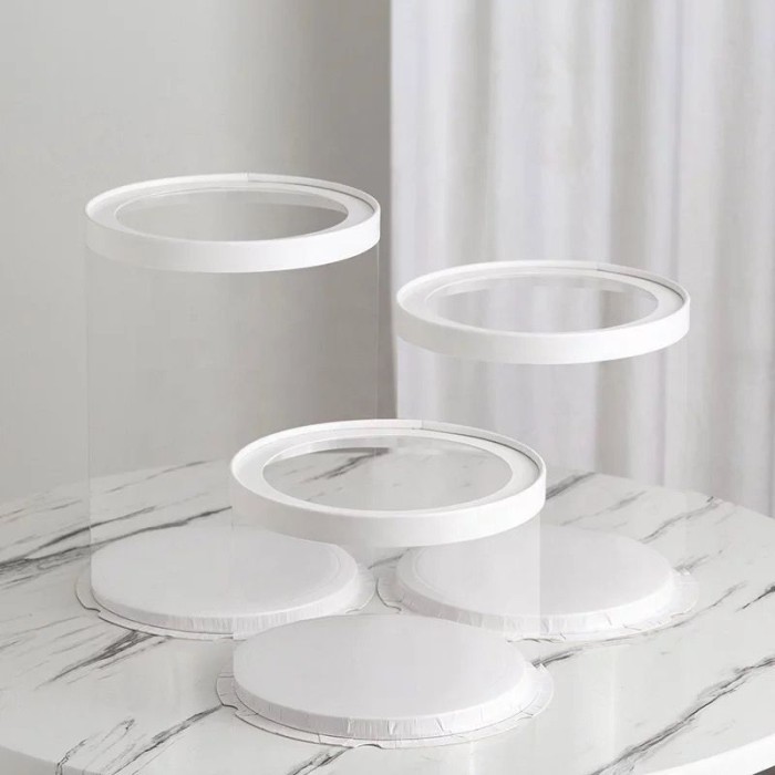 

KOTAK TRANSPARAN BULAT CAKE BOX MIKA ATAP TRANSPARAN DIAMETER 30 CM - ACK, 30X30X18