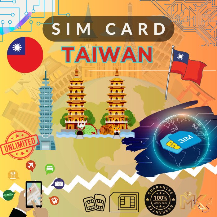 MKTRAVEL - Sim Card Data Internet Unlimited TAIWAN Sim Card