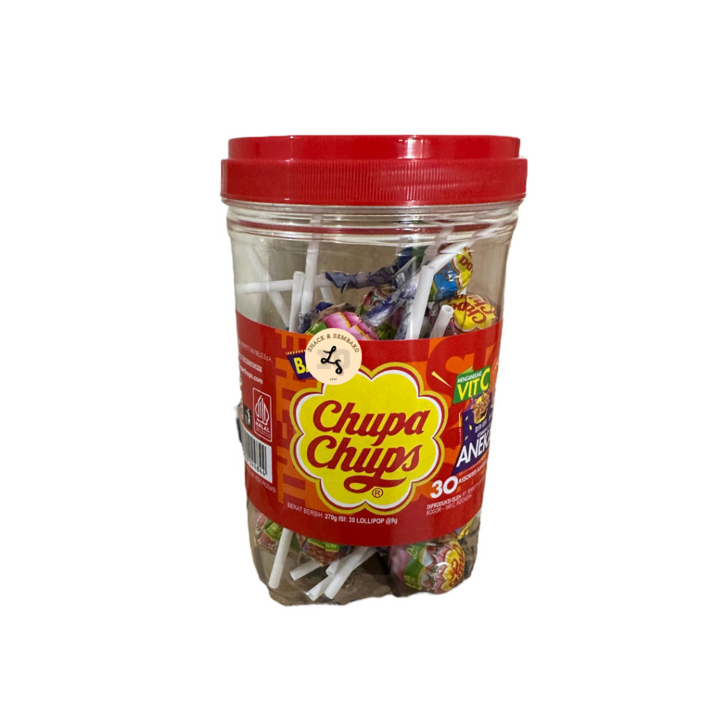 

Ay00! Chupa Chups Lolipop Aneka Rasa Jar 1 Toples Isi 30 pcs @3gr