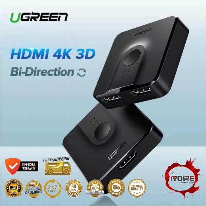 UGREEN Splitter HDMI Switcher Splitter UGREEN 2 in 1 Out Bi-directional 4K HDMI 2 Port