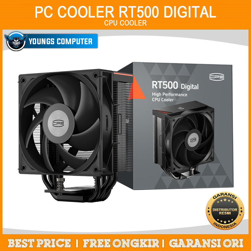 CPU COOELR PC COOLER RT500 DIGITAL Black Heatsink Fan CPU Cooler Intel AMD