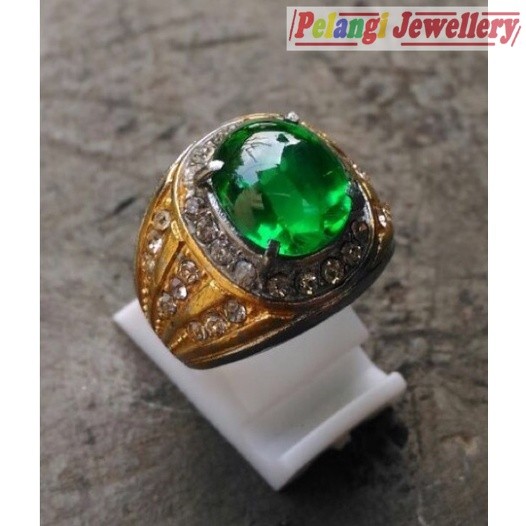 Cincin Titanium Batu Fire Opal/Green Fire Opal HQ