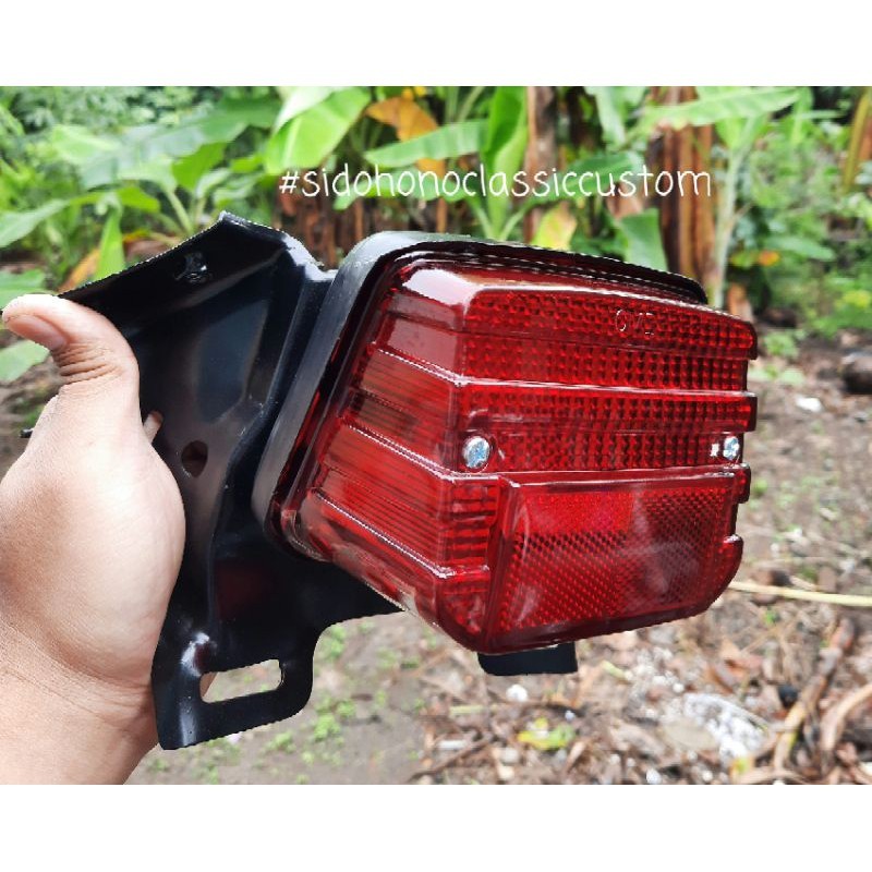 AKSESORIS SEPEDA MOTOR Stoplamp lampu belakang GL100 GL 100 set pangkon besi NEW PRODUK