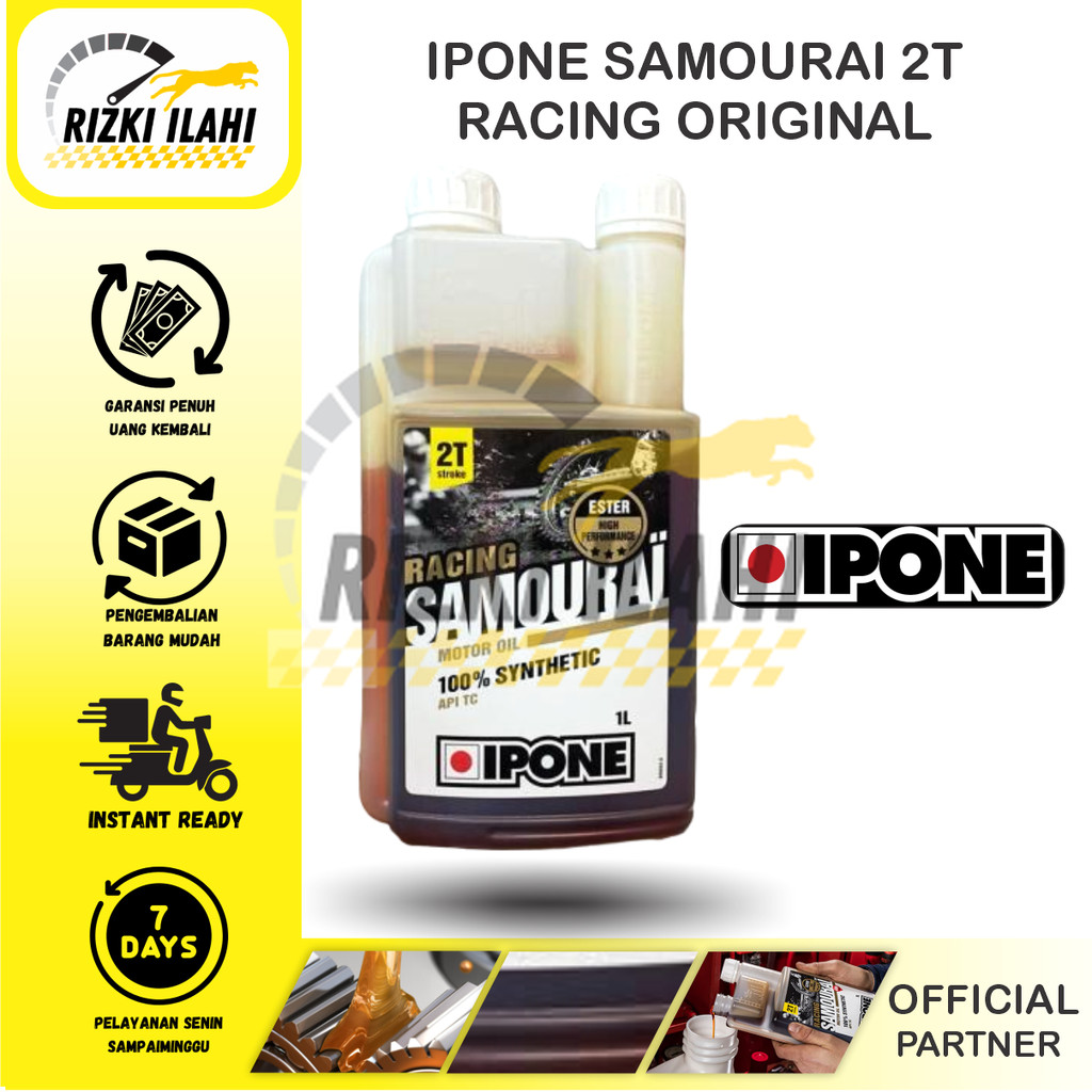 IPONE Samurai 2T Ester 1L Oli Samping 2 Stroke Synthetic Oil Motor RX King Satria R