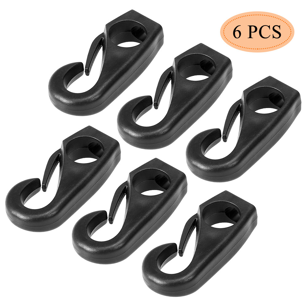 6PCS Nylon Buckle Shock Cord Clip Hook Kayak Canoe Bungee Rope Line Rowing Boat Tie Cord Hook Clothe
