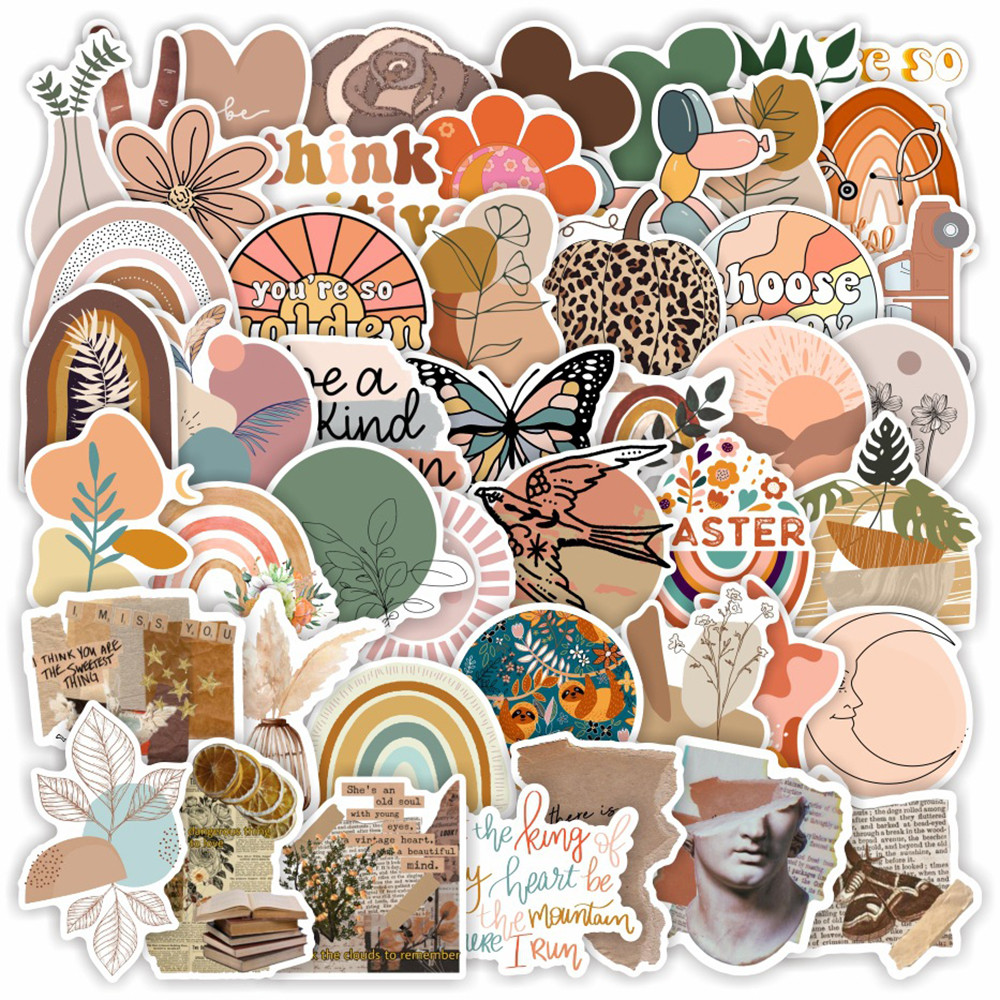 

10/30/50PCS Art Bohemian Aesthetic Cartoon Stickers Girls DIY Car Bike Travel Luggage Phone Laptop Waterproof Sticker Decal Toy