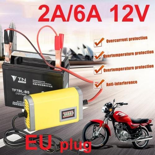 Charger Aki Motor Mobil 2A/6A 12V Alat Cas Aki Casan Accu Motor Mobil Carger Aki Charger Accu