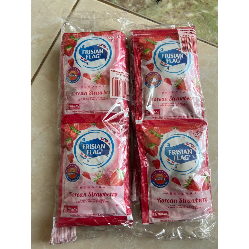 

Susu kental manis FRISIAN FLAG korean strawberry renceng isi 6 40g