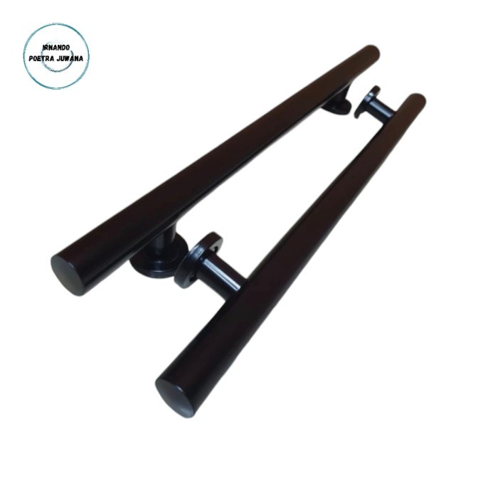 Handle Pintu Rumah Gagang Pintu Minimalis Model Suling Full Hitam Tarikan Pintu Kupu Tarung Bahan St