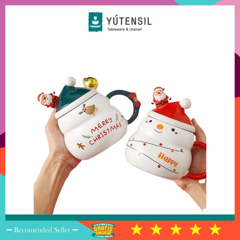Hampers Natal Keren Unik Lucu Murah kekinian / Yutensil Cangkir Natal Set Santa Snowman / Christmas 