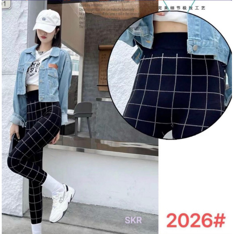 celana legging wanita import motif kotak / lejing wanita import motif kotak/ legging wanita garis ko