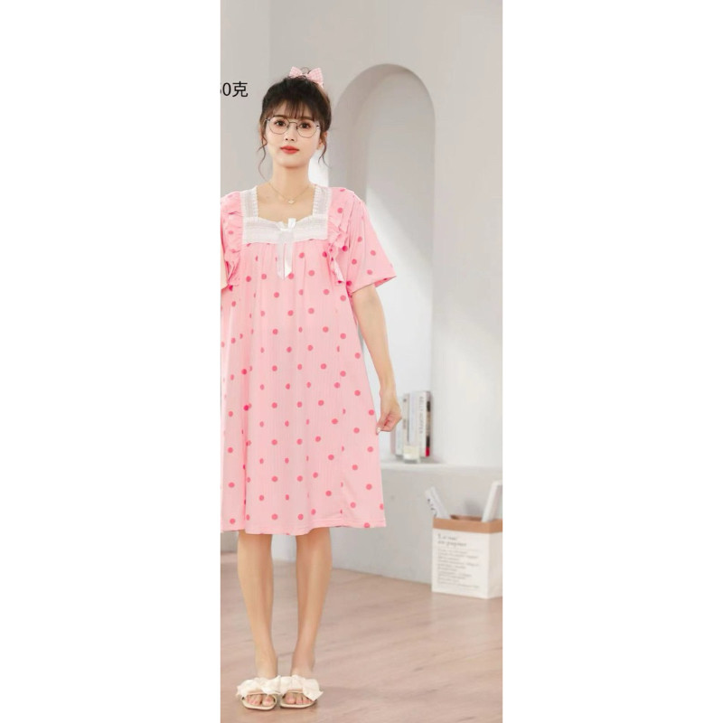 Baju tidur daster wanita lengan pendek / Premium Import / Motif bunga kerah renda