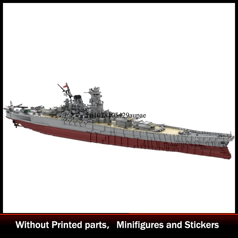 MOC IJN Yamato 1:200 Warship Building Blocks Kit Arms Battle Ship Simulation Model Bricks Toys For C