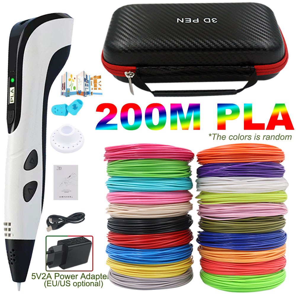 

3D Printing Pen 3d Pen Set for Children with Power Adapter 30Colors PLA Filament Travel Case Birthday Christmas Gift for Kids