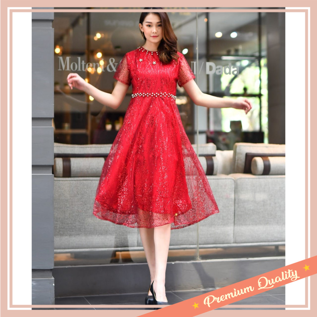 PROMO DRESS NATAL MURAH KEKINIAN KOREAN STYLE / MQ. DRESS NATAL SAMANTHA / DRESS JUMBO //KEBAYA NATA