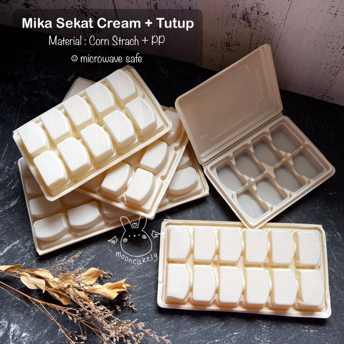 Mika Sekat Pangsit 8| 10| 12| 15| 20| MSC PREMIUM warna Cream| Tray Suikiau, Gyoza, Dumpling