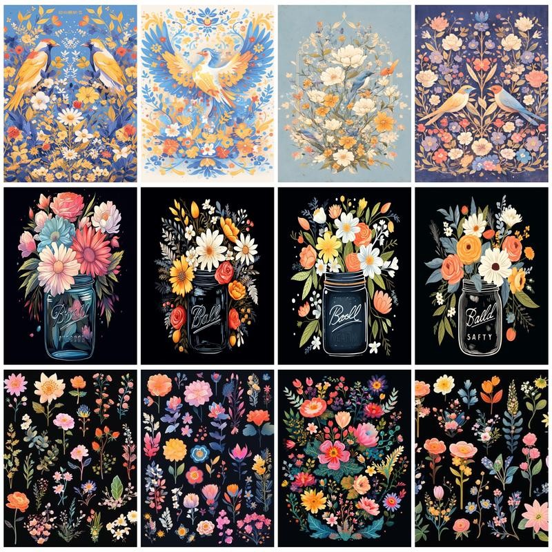 

-Painting By Number Adults Flowers For Beginner Handiwork On Canvas Arts Crafts Acrylic Wall Art Picture Handpainted Gift