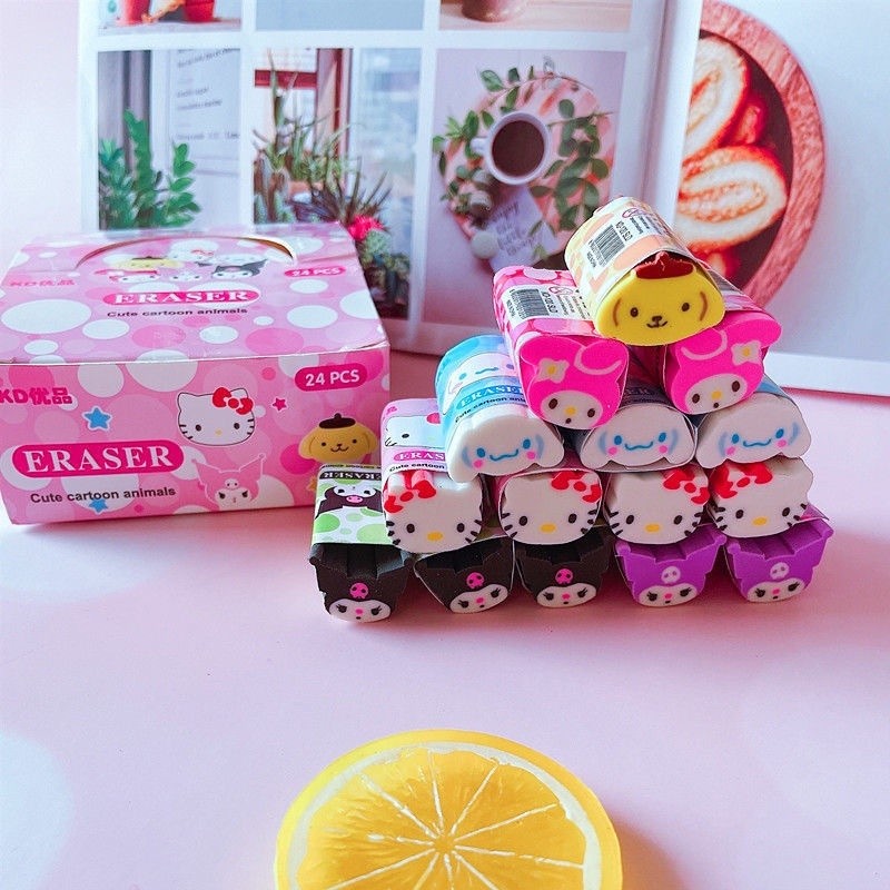 

ZO10 Penghapus Karet Karakter Kepala Sanrio Kuromi Chinamorol My Melody Cute Eraser Kawaii Sanrio Stip Pensil Lucu