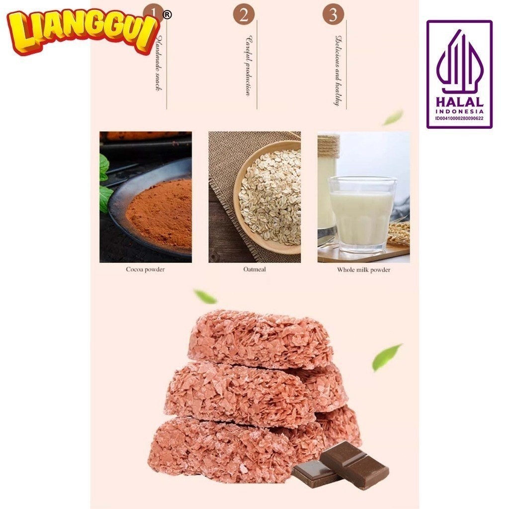 

[Barang terlaris] LIANGGUI Oatmeal Rasa Coklat Oatmeal Crispy Original Taste Chocolate Flavour Snack Cokelat VIRAL BEST SELLER Biskuit Oat