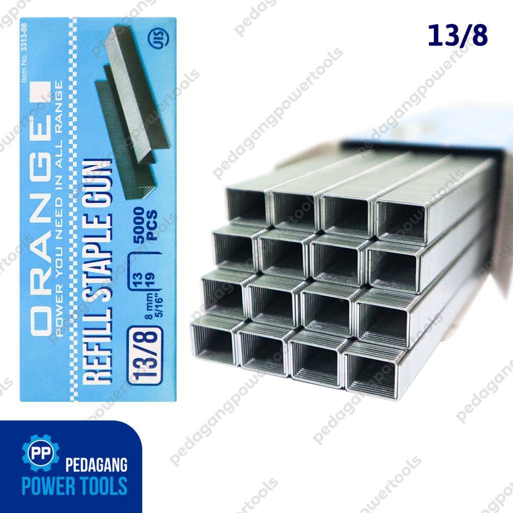 

ORANGE 3313-08 13/8 Isi Ulang Staples Tembak 8 mm Refill Staple Gun Tacker U Hekter