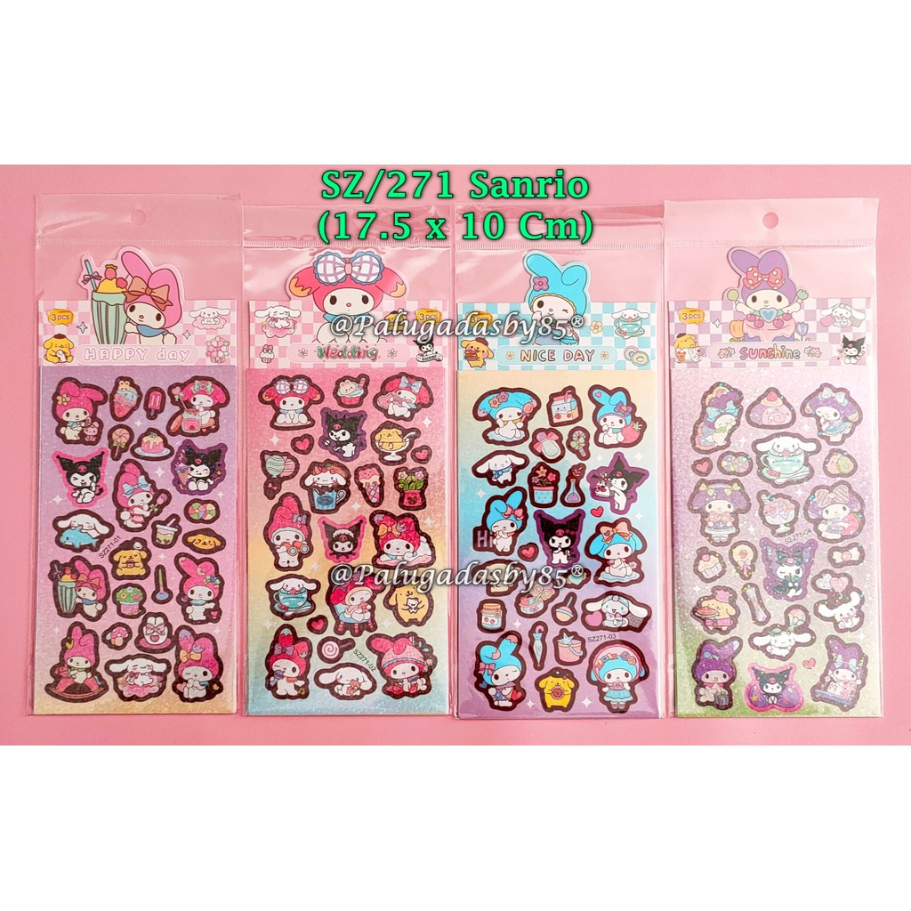 

(1 Set) Sticker Sanrio Hologram 17.5 x 10 Cm / Sticker Viral Sanrio / Sticker GXIMP SZ/271 Sanrio