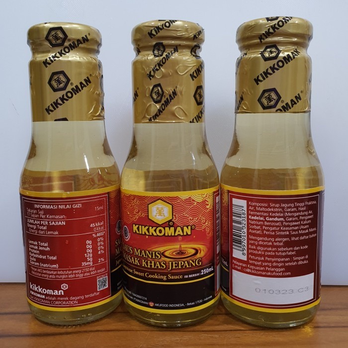 

KIKKOMAN JAPANESE SWEET COOKING SAUCE / MIRIN / CUKA SUSHI HALAL 300g