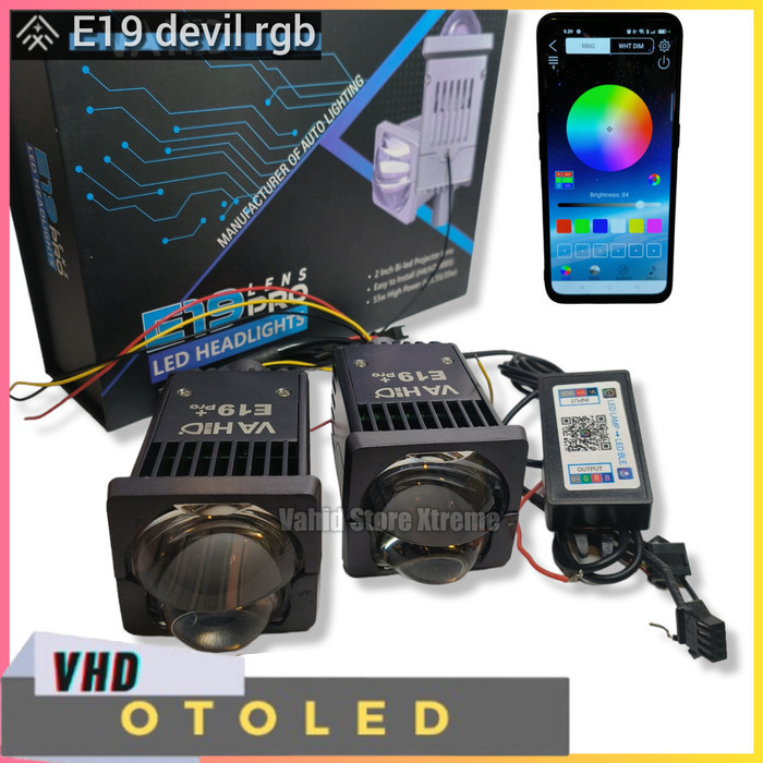 Biled E19 Devil RGB | Wireless Android Bluetooth App | vahid Original - E19 devil rgb, Black