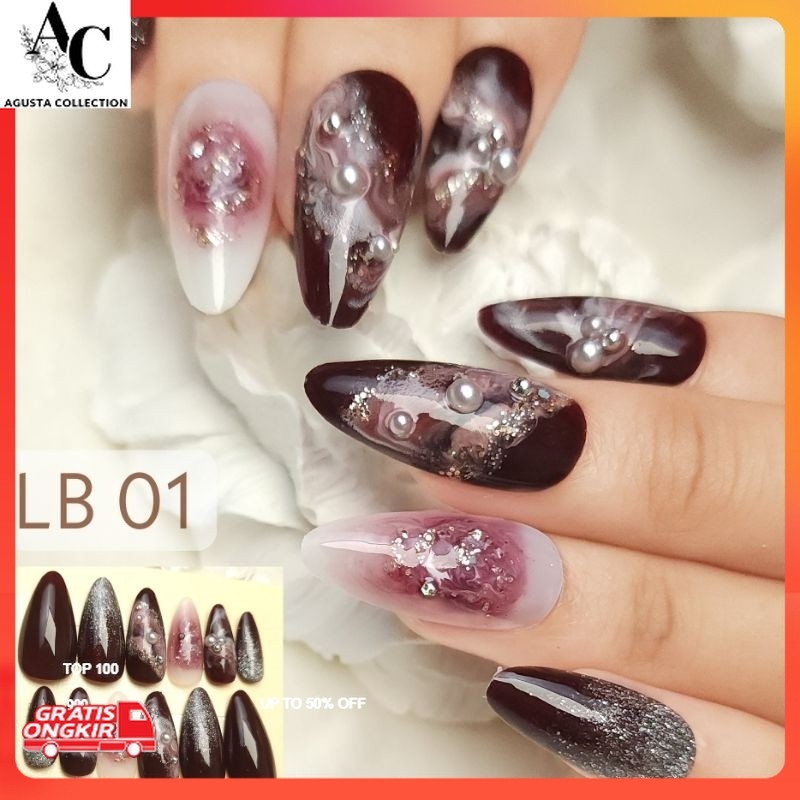Kuku Palsu Terkini / KUKU PALSU MARBLE / NAIL ART