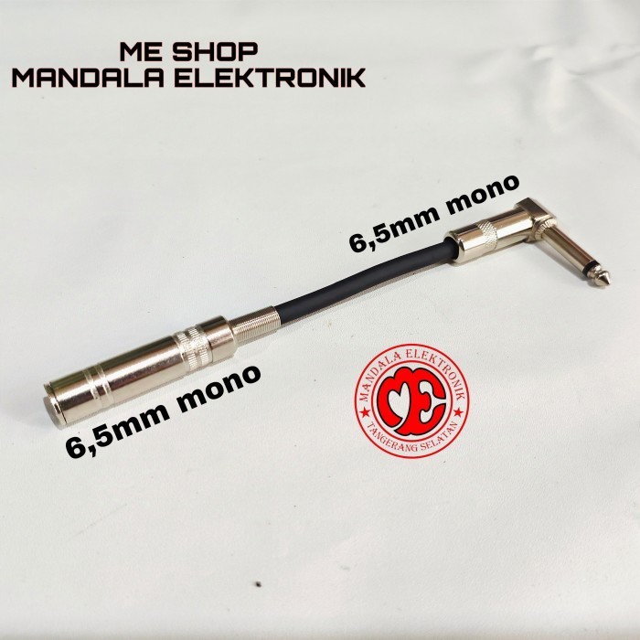 Kabel sambungan jack akai mono 6,5mm L to soket akai 6,5mm mono