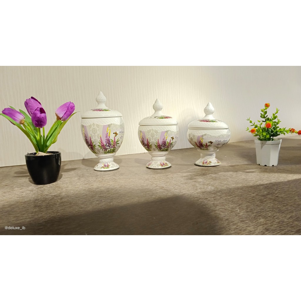 Toples Keramik Set Kue Fiorenza Motif Bunga Lv-222