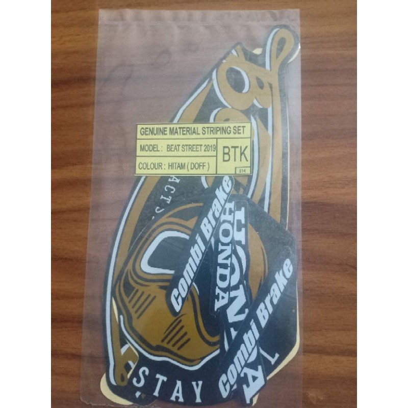 striping sticker Honda Beat street 2019 hitam dop