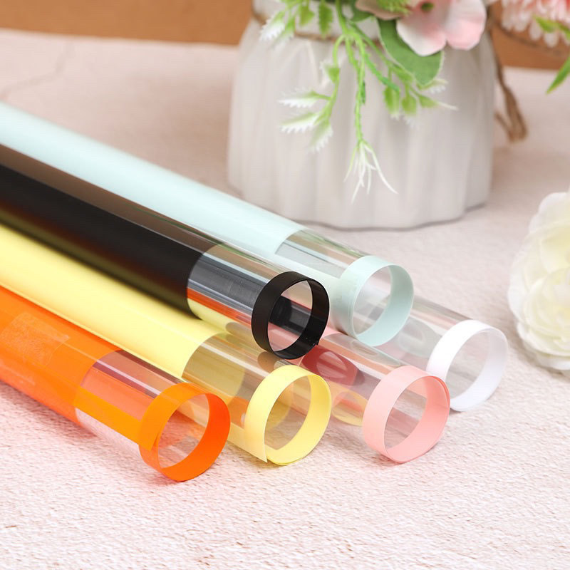 

[ 20 LEMBAR ] Kertas Bunga Cellophane Transparan Warna Kombinasi Line Color Bening Paper Flower Wrapping Paper Kertas Buket Bunga ZV Grosir