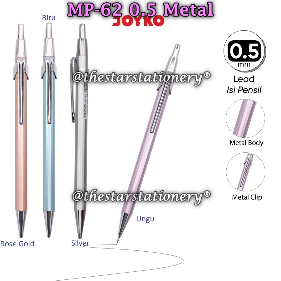 

(1 Biji) Pensil Mekanik Joyko MP-62 0.5 mm / Mechanical Pencil Joyko MP-62 (1 Biji)